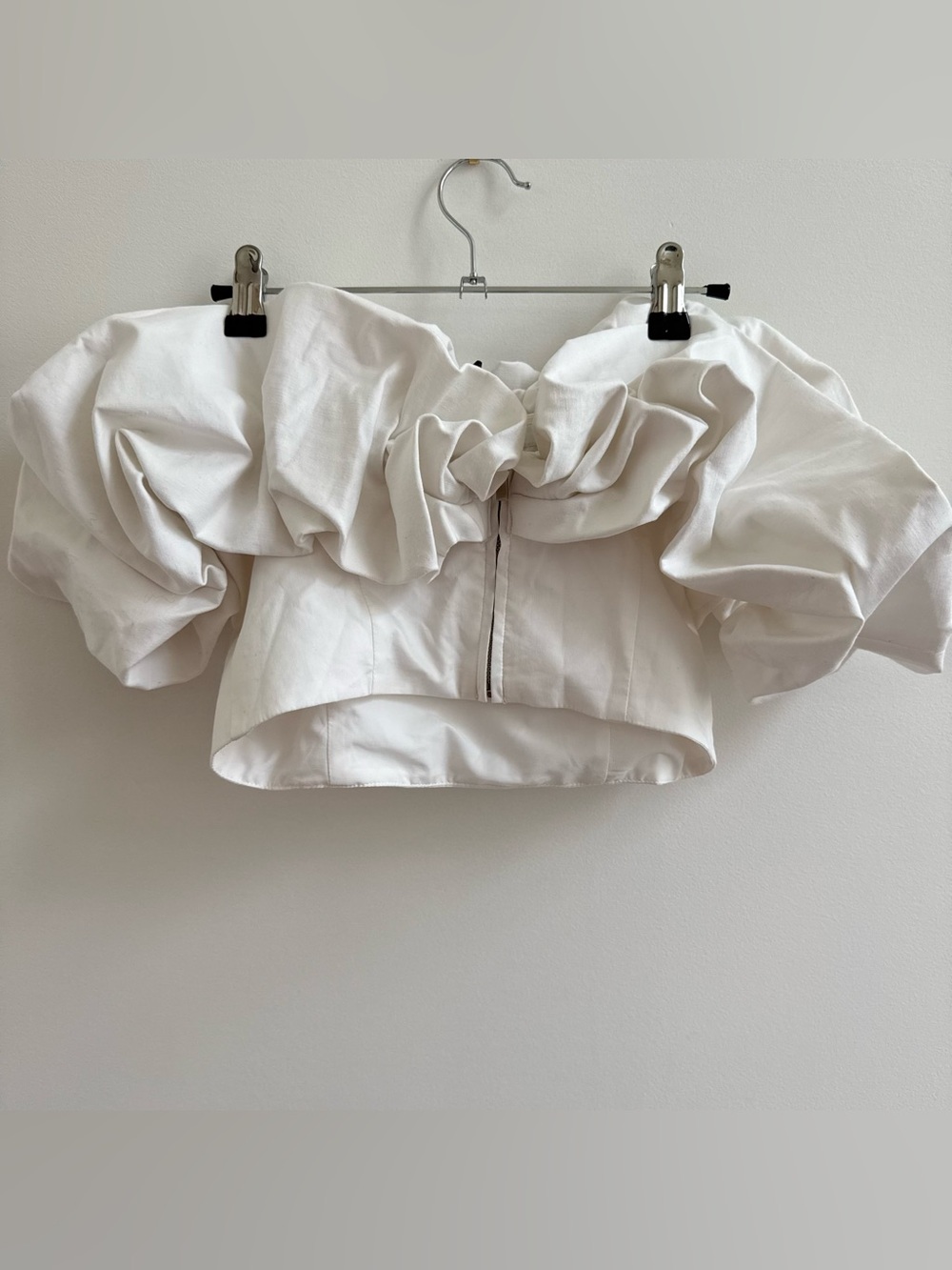 Dynamite White Off-Shoulder Ruffle Crop Top - Picture 5 of 8